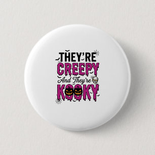 Halloween citaat griezelig eng spooky vintage_1 ronde button 5,7 cm