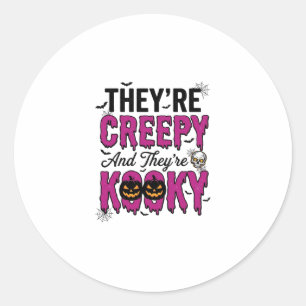 Halloween citaat griezelig gek Spooky vintage_1 Ronde Sticker