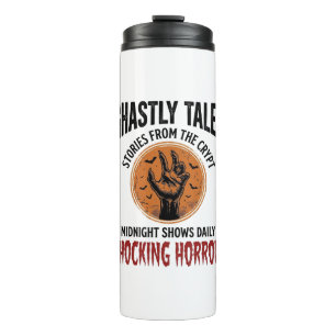 Halloween citaat word alles griezelig vintage_1 thermosbeker