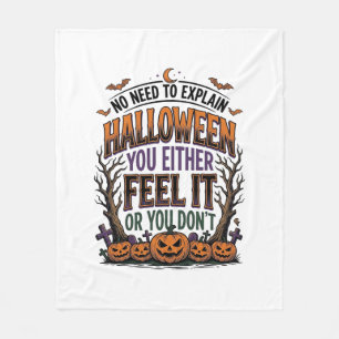 Halloween Citat Shirt Vintage Pompoen Vleermuis Bo Fleece Deken