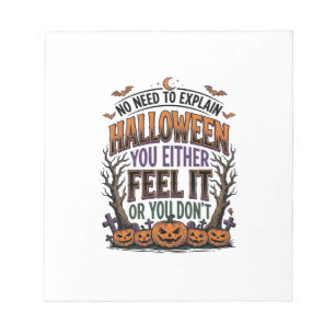 Halloween Citat Shirt Vintage Pompoen Vleermuis Bo Notitieblok