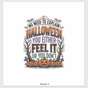 Halloween Citat Shirt Vintage Pompoen Vleermuis Bo Sticker