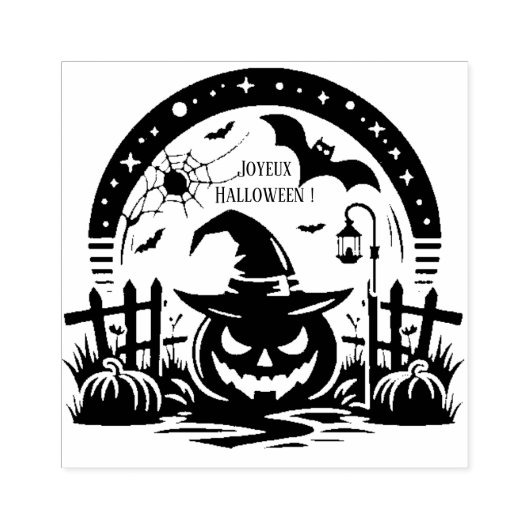 Halloween citrouille-lanterne en ch rubberstempel (Afrduk)