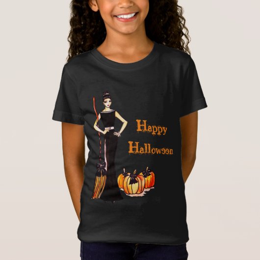 Halloween Classic Elegant Black Dress Mode T-shirt (Voorkant)