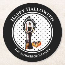 Halloween Classic Elegant Black Dress Polka Dots