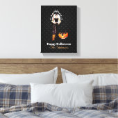 Halloween Classic Elegant Long Black Dress Canvas Afdruk (Insitu (Slaapkamer))
