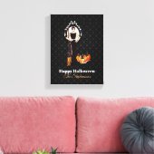 Halloween Classic Elegant Long Black Dress Canvas Afdruk (Insitu (Woonkamer))