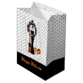 Halloween Classic Elegant Long Black Dress Medium Cadeauzakje (Voorkant Gekanteld)