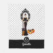 Halloween Classic Elegant Long Black Dress Mode Fleece Deken (Voorkant)