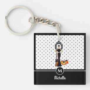 Halloween Classic Elegant Long Black Dress Mode Sleutelhanger