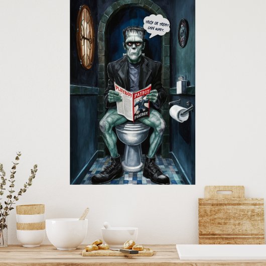 Halloween Classic Monster op het John Funny Poster (Keuken)