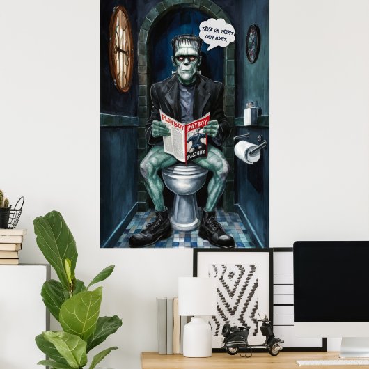 Halloween Classic Monster op het John Funny Poster (Thuiskantoor)