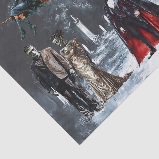 Halloween Classic Monsters Waterverf Tissuepapier (Detail)