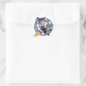Halloween Classic Round Sticker/Cute Witch Vierkante Sticker (Tas)
