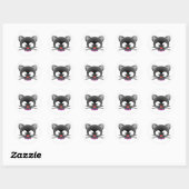 Halloween Classic Round Sticker/Kat Face Ronde Sticker (Vel)