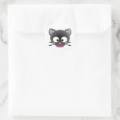 Halloween Classic Round Sticker/Kat Face Ronde Sticker (Tas)