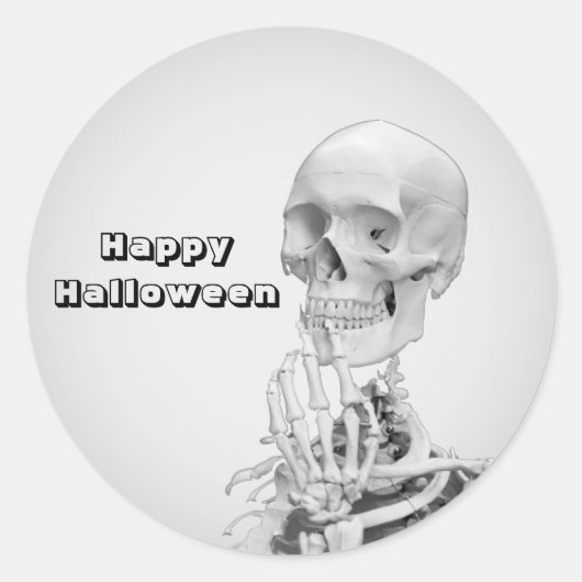 Halloween Classic Round Sticker voor skeletpapier (Voorkant)