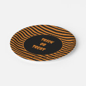 Halloween Classic Sinaasappel en zwart gestreept Papieren Bordje (Gekanteld)