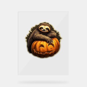 Halloween Classic T-Shirt met Luiaard thema Acryl Bord