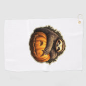 Halloween Classic T-Shirt met Luiaard thema Golfhanddoek (Horizontaal)