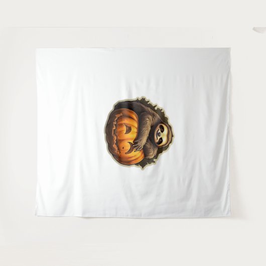 Halloween Classic T-Shirt met Luiaard thema Wandkleed (Voorkant (horizontaal))