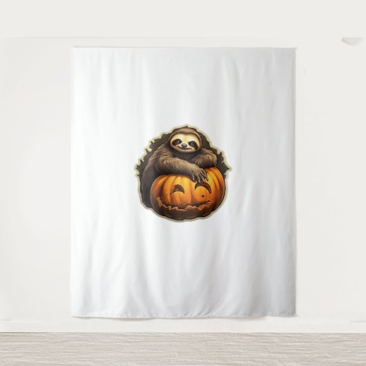 Halloween Classic T-Shirt met Luiaard thema Wandkleed (Voorkant)