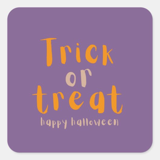 Halloween Classic Trick or treat Square Sticker (Voorkant)