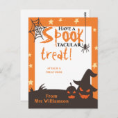 Halloween Classroom Trick or treat houder Briefkaart (Voorkant / Achterkant)