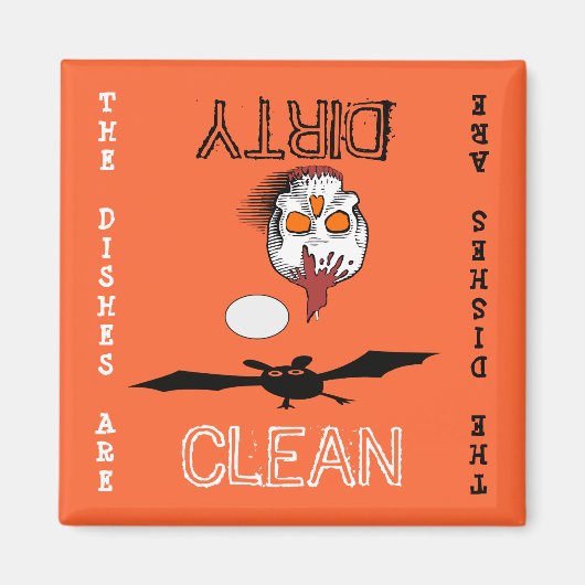 Halloween Clean Vuil Vaatwasser Magneet (Voorkant)