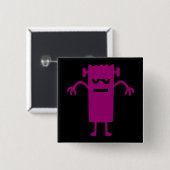 Halloween Clip Art Frankenstein Knop Vierkante Button 5,1 Cm (Voorkant /achterkant)