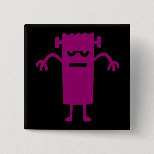 Halloween Clip Art Frankenstein Knop Vierkante Button 5,1 Cm (Voorkant)