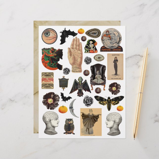  Halloween-clipart blad (Voorkant / Achterkant in situ)