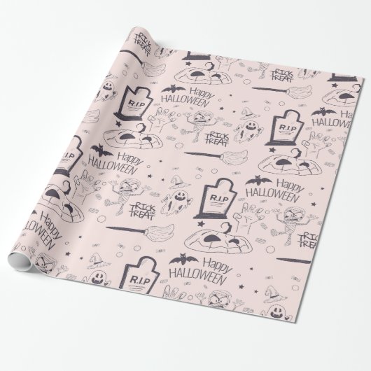 Halloween Clipart Cadeaupapier (Uitgerold)