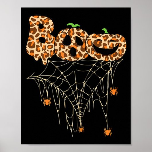 Halloween Clothes Spider Web Herfst Pumpkin Cheeta Poster (Voorkant)