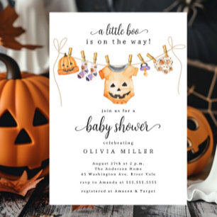 Halloween Clothesline Baby shower Uitnodiging
