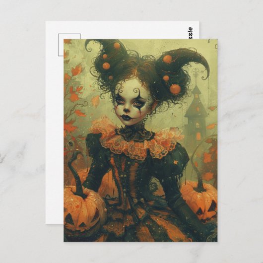 Halloween Clown Briefkaart (Voorkant / Achterkant)