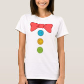 Halloween Clown Kostuum Vlinderdas en Knopen T-shirt (Voorkant)