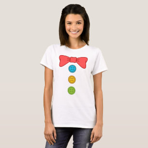 Halloween Clown Kostuum Vlinderdas en Knopen T-shirt