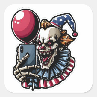 Halloween clown vierkante sticker