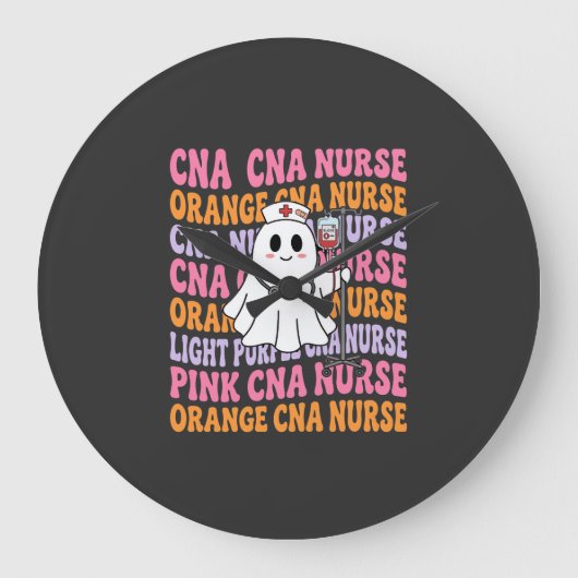 Halloween CNA-verpleegster spookontwerp Grote Klok (Voorkant)
