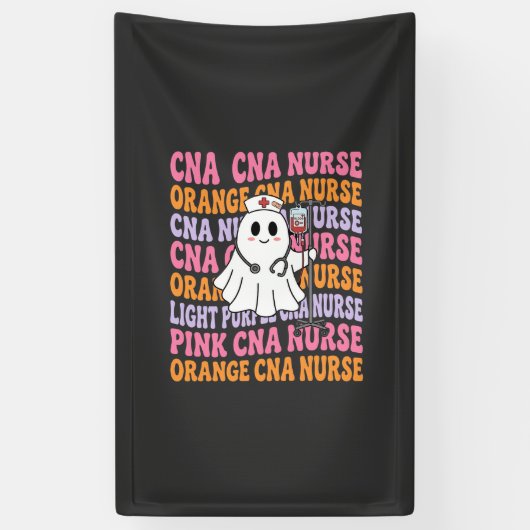 Halloween CNA-verpleegster spookontwerp Spandoek (Verticaal)