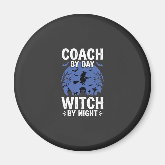 Halloween Coach overdag Heks 's nachts Design Magneet (Voorkant)