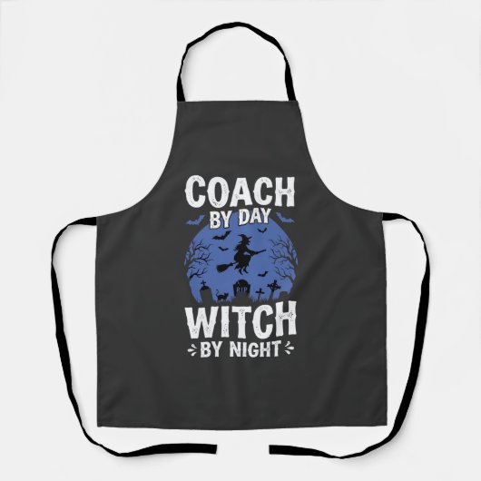 Halloween Coach overdag Heks 's nachts Design Schort (Voorkant)