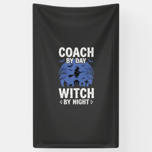 Halloween Coach overdag Heks 's nachts Design Spandoek
