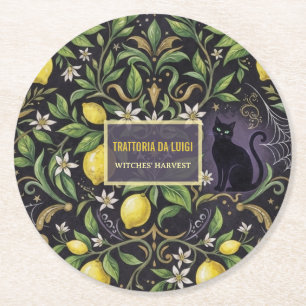 Halloween Coaster Gotische Botanische Citroen Dran Ronde Kartonnen Onderzetter
