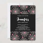 Halloween Cobwebs & Spiders Pattern Birthday Kaart (Voorkant)