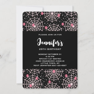 Halloween Cobwebs & Spiders Pattern Birthday Kaart