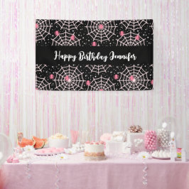 Halloween Cobwebs & Spiders Pattern Birthday Spandoek