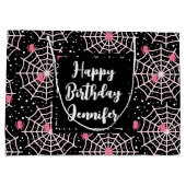 Halloween Cobwebs & Spiders Pattern Birtjday Groot Cadeauzakje (Achterkant)