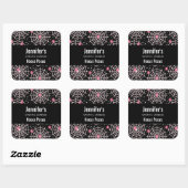 Halloween Cobwebs & Spiders Pattern Candle Biz Vierkante Sticker (Vel)